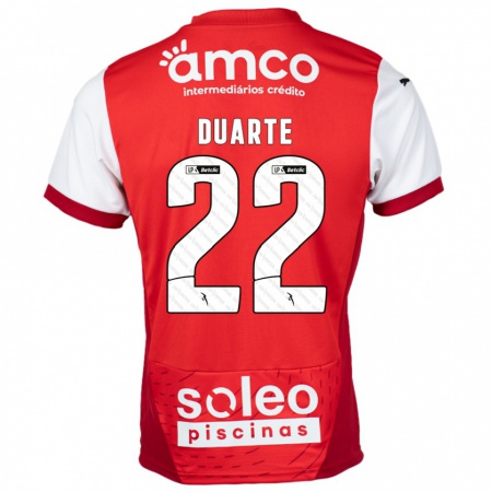 Kandiny Kinderen Vânia Duarte #22 Rood Wit Thuisshirt Thuistenue 2024/25 T-Shirt