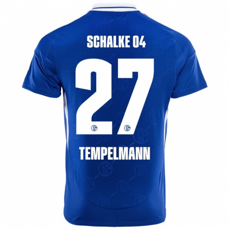 Kandiny Kinderen Lino Tempelmann #27 Koningsblauw Thuisshirt Thuistenue 2024/25 T-Shirt