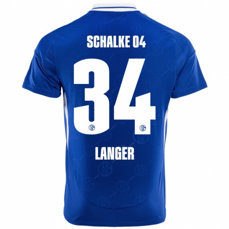 Kandiny Kinderen Michael Langer #34 Koningsblauw Thuisshirt Thuistenue 2024/25 T-Shirt