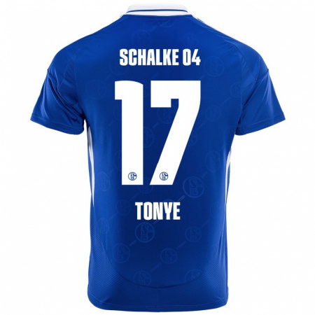 Kandiny Kinderen Yannick Tonye #17 Koningsblauw Thuisshirt Thuistenue 2024/25 T-Shirt