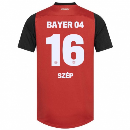 Kandiny Kinderen Márton Szép #16 Rood Zwart Thuisshirt Thuistenue 2024/25 T-Shirt