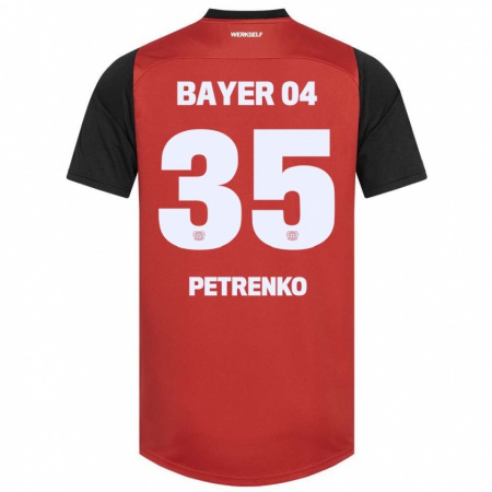 Kandiny Kinderen Oleksandr Petrenko #35 Rood Zwart Thuisshirt Thuistenue 2024/25 T-Shirt