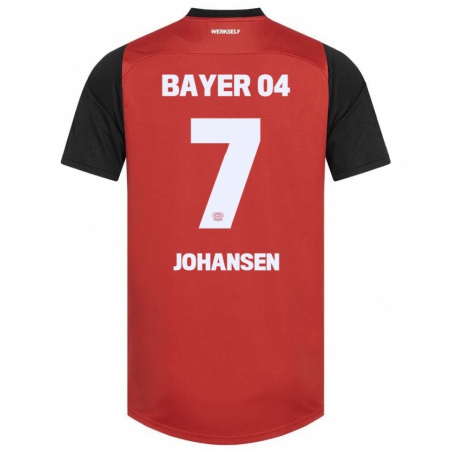 Kandiny Kinder Cecilie Johansen #7 Rot Schwarz Heimtrikot Trikot 2024/25 T-Shirt Österreich