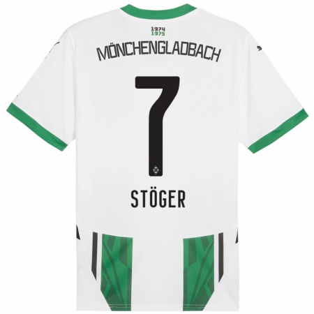 Kandiny Kinderen Kevin Stöger #7 Wit Groen Thuisshirt Thuistenue 2024/25 T-Shirt