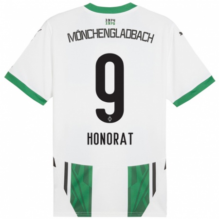 Kandiny Kinderen Franck Honorat #9 Wit Groen Thuisshirt Thuistenue 2024/25 T-Shirt