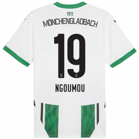 Kandiny Kinderen Nathan Ngoumou #19 Wit Groen Thuisshirt Thuistenue 2024/25 T-Shirt