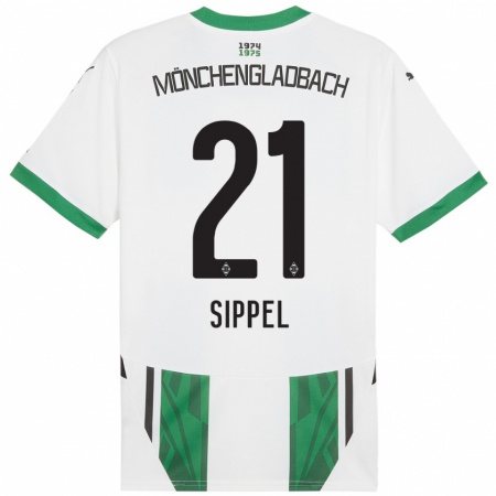 Kandiny Kinderen Tobias Sippel #21 Wit Groen Thuisshirt Thuistenue 2024/25 T-Shirt