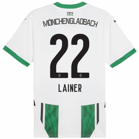 Kandiny Kinderen Stefan Lainer #22 Wit Groen Thuisshirt Thuistenue 2024/25 T-Shirt