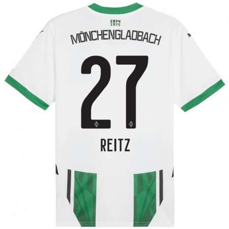 Kandiny Kinderen Rocco Reitz #27 Wit Groen Thuisshirt Thuistenue 2024/25 T-Shirt