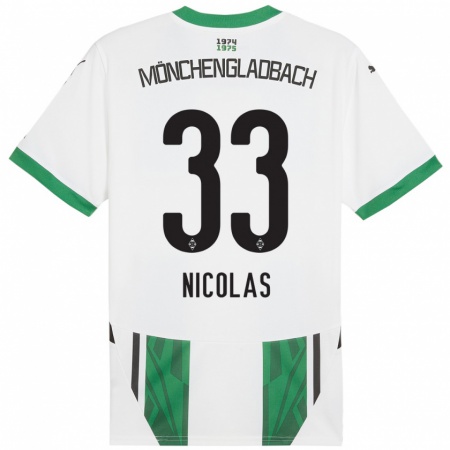 Kandiny Kinderen Moritz Nicolas #33 Wit Groen Thuisshirt Thuistenue 2024/25 T-Shirt