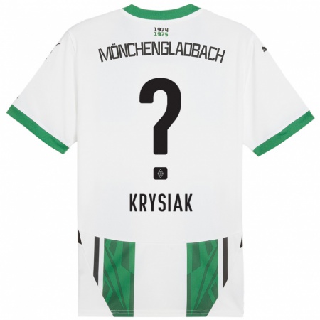 Kandiny Kinderen Bartlomiej Krysiak #0 Wit Groen Thuisshirt Thuistenue 2024/25 T-Shirt