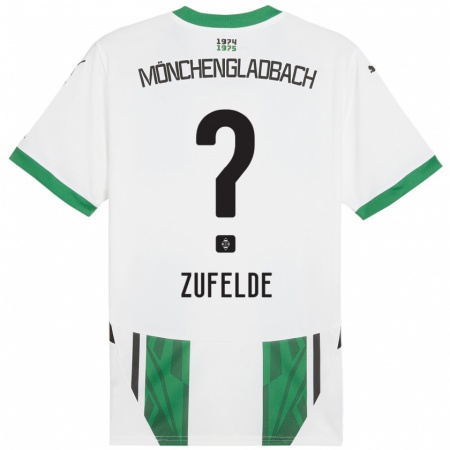 Kandiny Kinderen Isaac Ferreira Zufelde #0 Wit Groen Thuisshirt Thuistenue 2024/25 T-Shirt