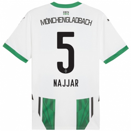 Kandiny Kinderen Jamil Najjar #5 Wit Groen Thuisshirt Thuistenue 2024/25 T-Shirt