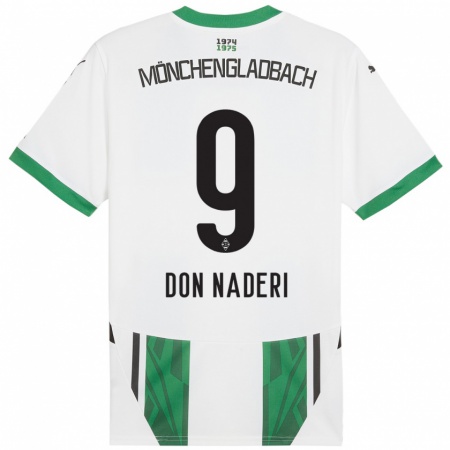 Kandiny Kinderen Ryan Naderi #9 Wit Groen Thuisshirt Thuistenue 2024/25 T-Shirt