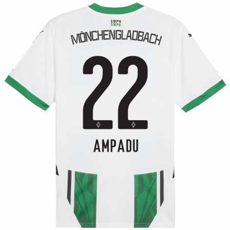 Kandiny Kinderen Leon Ampadu #22 Wit Groen Thuisshirt Thuistenue 2024/25 T-Shirt