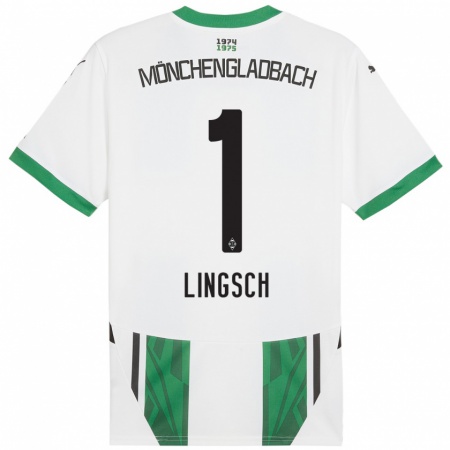 Kandiny Kinderen Tina Lingsch #1 Wit Groen Thuisshirt Thuistenue 2024/25 T-Shirt