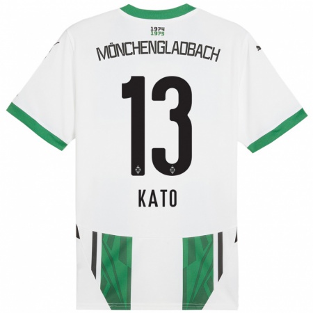 Kandiny Kinderen Mizuho Kato #13 Wit Groen Thuisshirt Thuistenue 2024/25 T-Shirt