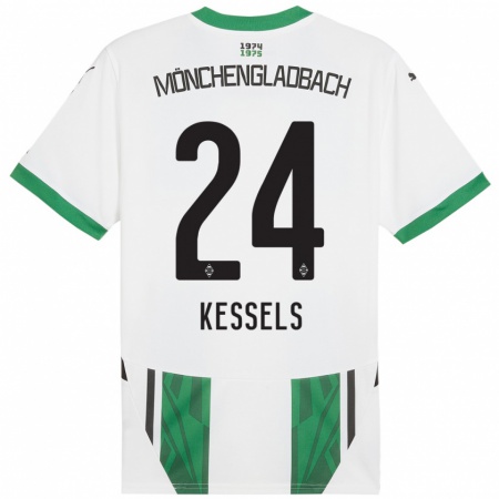 Kandiny Kinderen Imke Kessels #24 Wit Groen Thuisshirt Thuistenue 2024/25 T-Shirt