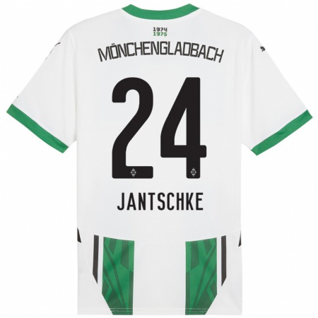 Kandiny Kinderen Tony Jantschke #24 Wit Groen Thuisshirt Thuistenue 2024/25 T-Shirt