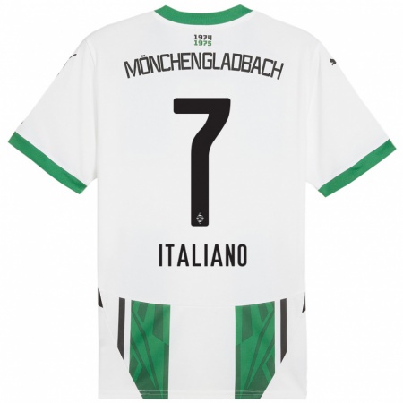 Kandiny Kinderen Jacob Italiano #7 Wit Groen Thuisshirt Thuistenue 2024/25 T-Shirt