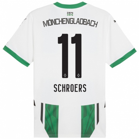 Kandiny Kinderen Mika Schroers #11 Wit Groen Thuisshirt Thuistenue 2024/25 T-Shirt