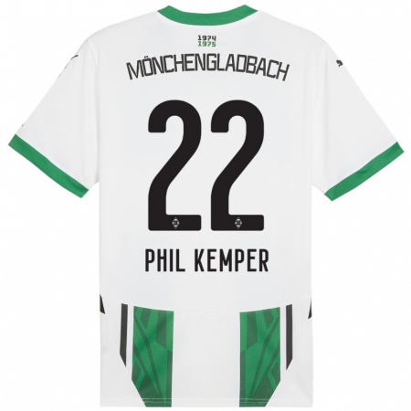 Kandiny Kinderen Phil Kemper #22 Wit Groen Thuisshirt Thuistenue 2024/25 T-Shirt