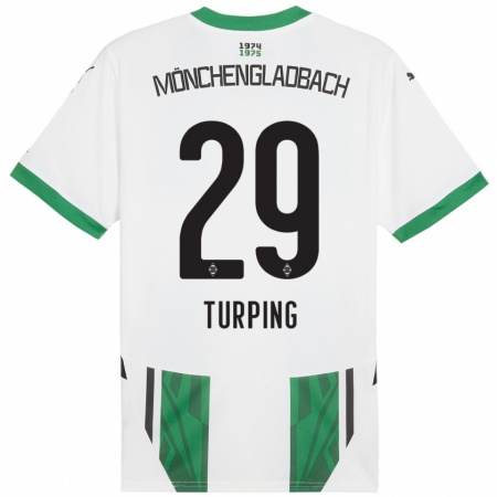 Kandiny Kinderen Selim Turping #29 Wit Groen Thuisshirt Thuistenue 2024/25 T-Shirt