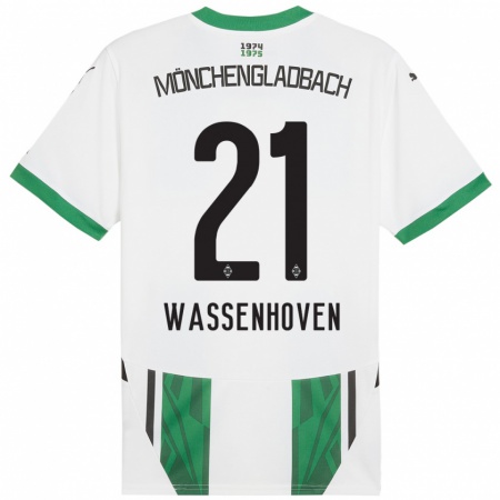 Kandiny Kinderen Michelle Wassenhoven #21 Wit Groen Thuisshirt Thuistenue 2024/25 T-Shirt