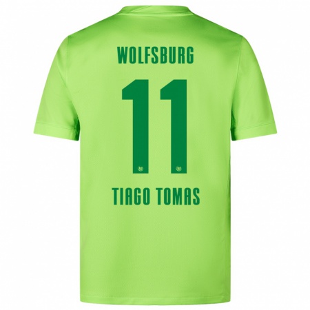 Kandiny Kinderen Tiago Tomás #11 Fluorescerend Groen Thuisshirt Thuistenue 2024/25 T-Shirt