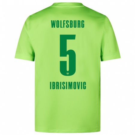 Kandiny Kinder Amar Ibrisimovic #5 Fluoreszierendes Grün Heimtrikot Trikot 2024/25 T-Shirt Österreich