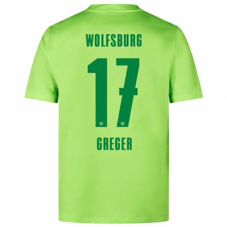 Kandiny Kinderen Max Greger #17 Fluorescerend Groen Thuisshirt Thuistenue 2024/25 T-Shirt