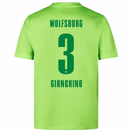 Kandiny Kinderen Michele Gianchino #3 Fluorescerend Groen Thuisshirt Thuistenue 2024/25 T-Shirt