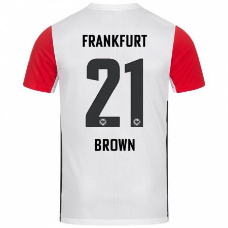 Kandiny Kinderen Nathaniel Brown #21 Wit Rood Thuisshirt Thuistenue 2024/25 T-Shirt