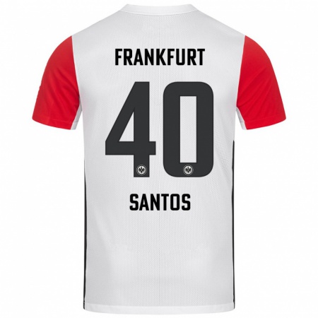 Kandiny Kinderen Kauã Santos #40 Wit Rood Thuisshirt Thuistenue 2024/25 T-Shirt