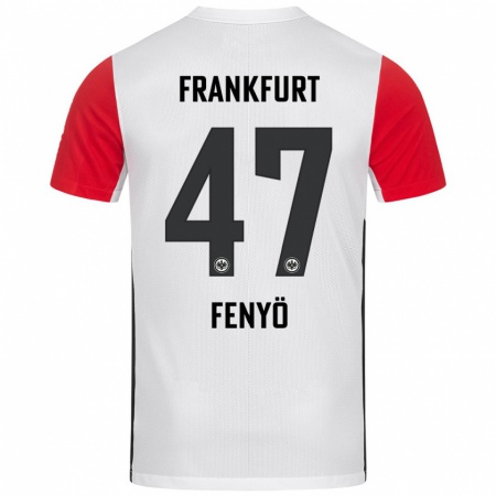 Kandiny Bambino Maglia Noah Fenyő #47 Bianco Rosso Kit Gara Home 2024/25 Maglietta