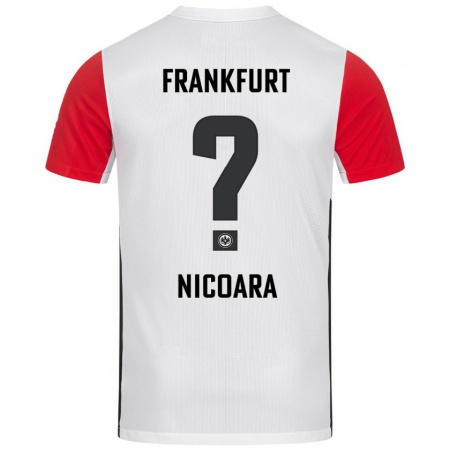 Kandiny Kinderen Gabriel Nicoara #0 Wit Rood Thuisshirt Thuistenue 2024/25 T-Shirt