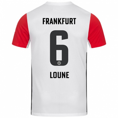 Kandiny Bambino Maglia Adam Loune #6 Bianco Rosso Kit Gara Home 2024/25 Maglietta