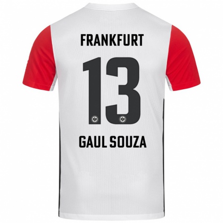 Kandiny Kinderen Alessandro Gaul Souza #13 Wit Rood Thuisshirt Thuistenue 2024/25 T-Shirt