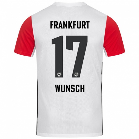 Kandiny Kinderen Paul Wünsch #17 Wit Rood Thuisshirt Thuistenue 2024/25 T-Shirt