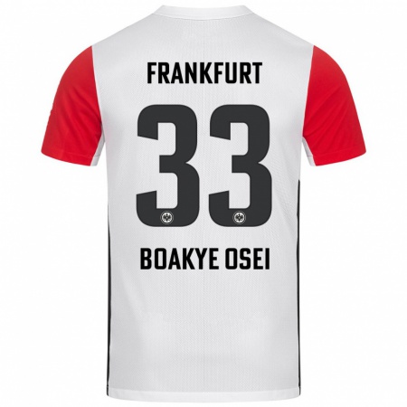 Kandiny Kinderen Derek Boakye-Osei #33 Wit Rood Thuisshirt Thuistenue 2024/25 T-Shirt