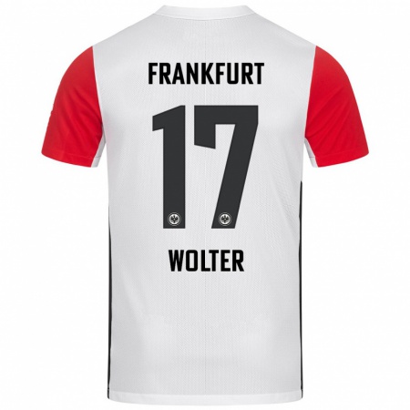 Kandiny Kinderen Pia-Sophie Wolter #17 Wit Rood Thuisshirt Thuistenue 2024/25 T-Shirt