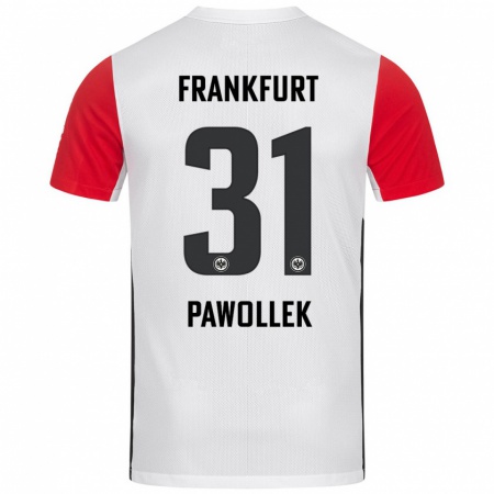 Kandiny Kinderen Tanja Pawollek #31 Wit Rood Thuisshirt Thuistenue 2024/25 T-Shirt