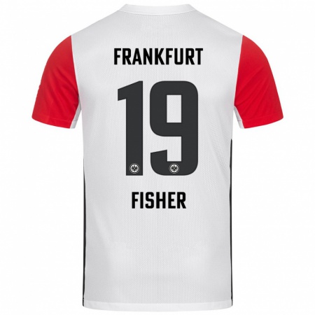 Kandiny Kinderen Ben-Luca Fisher #19 Wit Rood Thuisshirt Thuistenue 2024/25 T-Shirt