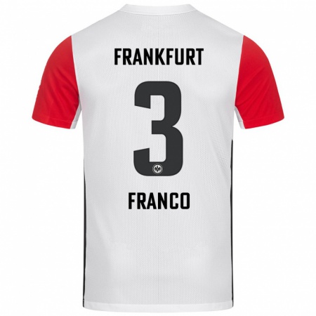 Kandiny Kinderen Giuseppe Franco #3 Wit Rood Thuisshirt Thuistenue 2024/25 T-Shirt