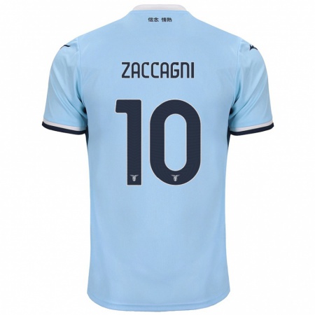 Kandiny Kinderen Mattia Zaccagni #10 Blauw Thuisshirt Thuistenue 2024/25 T-Shirt