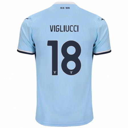 Kandiny Kinderen Chiara Vigliucci #18 Blauw Thuisshirt Thuistenue 2024/25 T-Shirt