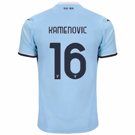 Kandiny Kinderen Dimitrije Kamenović #16 Blauw Thuisshirt Thuistenue 2024/25 T-Shirt