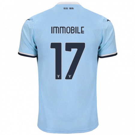 Kandiny Kinderen Ciro Immobile #17 Blauw Thuisshirt Thuistenue 2024/25 T-Shirt