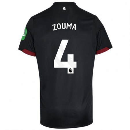 Kandiny Kinderen Kurt Zouma #4 Zwart Wit Uitshirt Uittenue 2024/25 T-Shirt