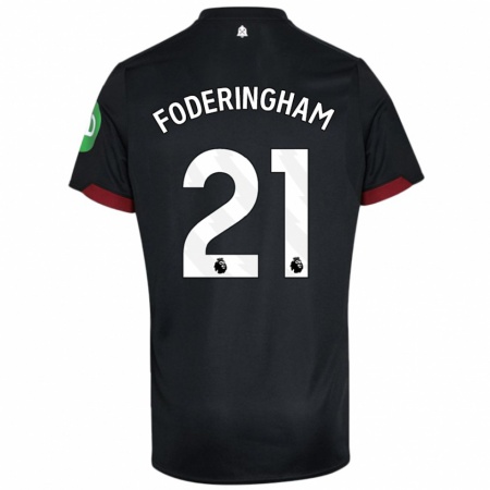 Kandiny Kinderen Wes Foderingham #21 Zwart Wit Uitshirt Uittenue 2024/25 T-Shirt